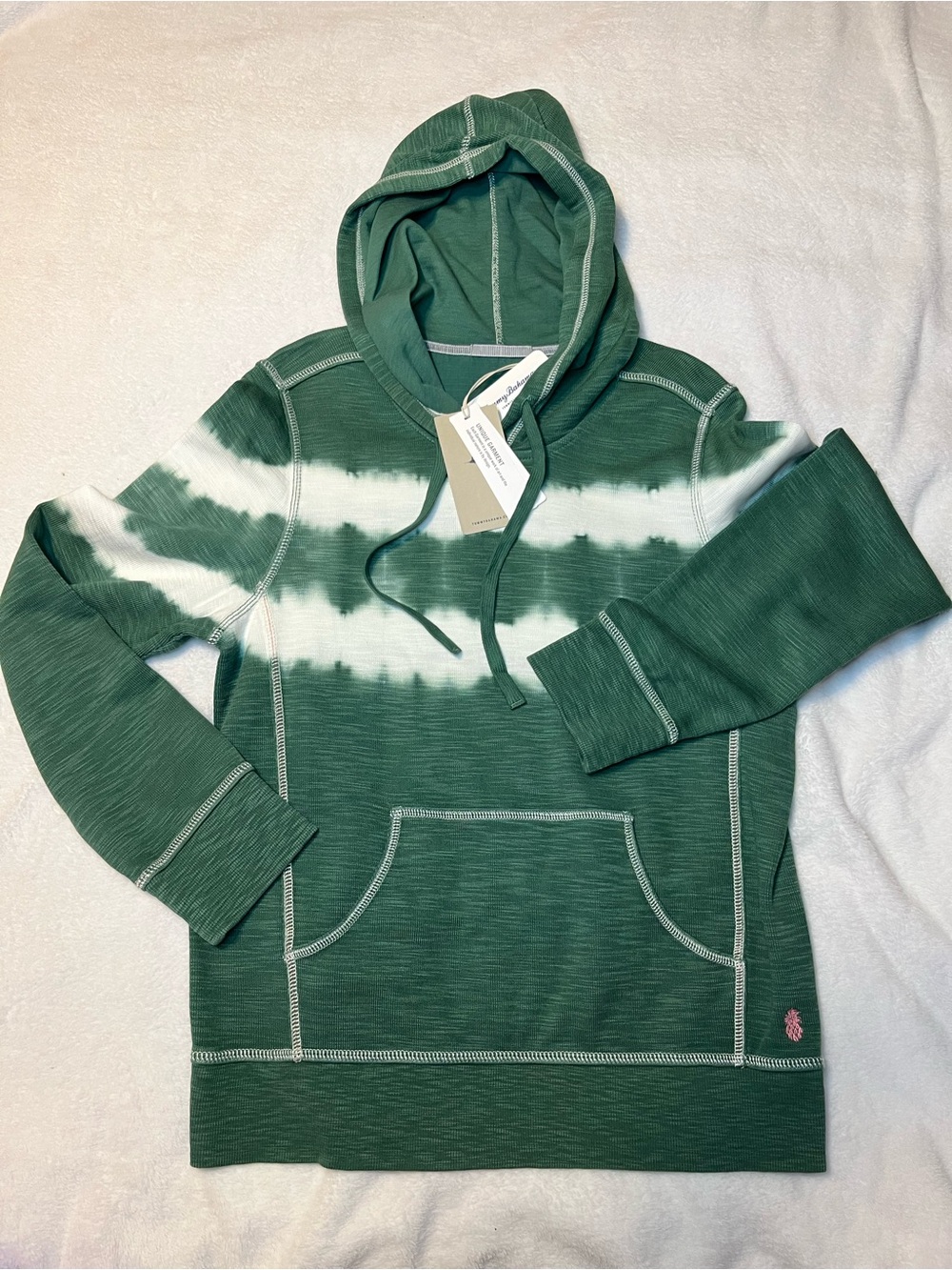 NWT Medium- Green Tie-Dye Hooded Women’s Sweater